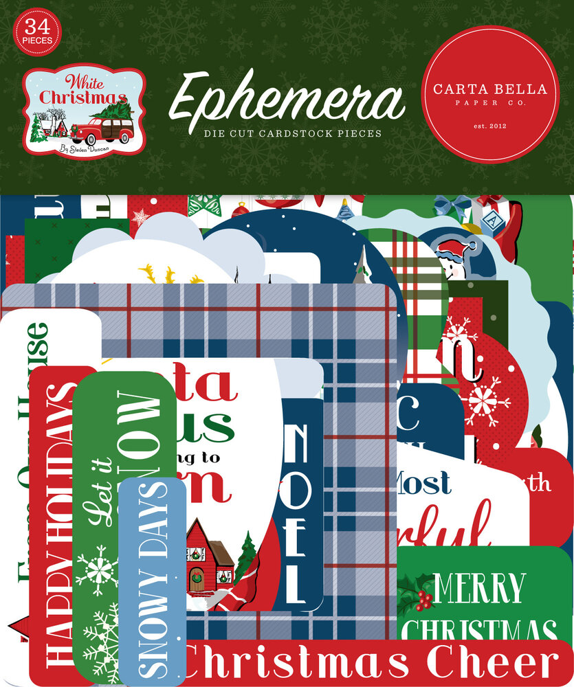 Carta Bella White Christmas Ephemera (CBWC156024) (OUTLET)