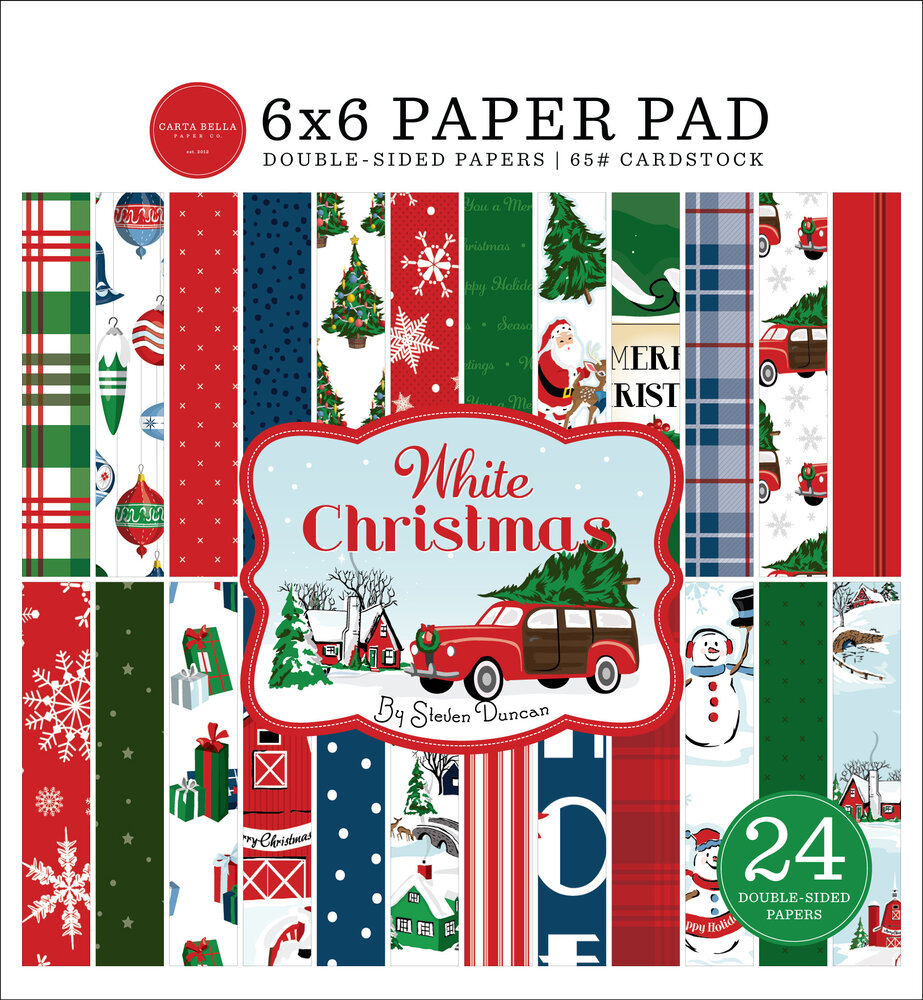 Carta Bella White Christmas 6x6 Inch Paper Pad (CBWC156023) (OUTLET)