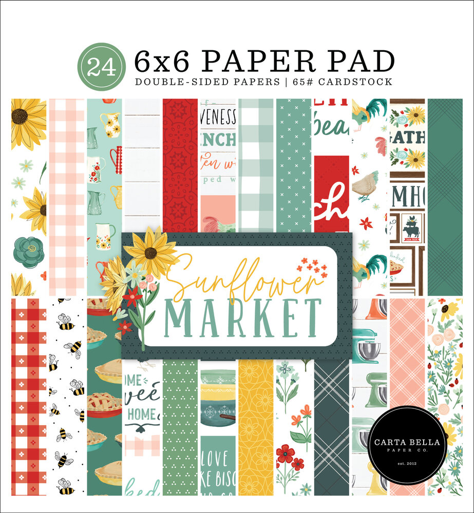 Carta Bella Sunflower Market 6x6 Inch Paper Pad (CBSUN144023) (OUTLET)