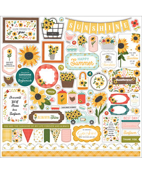 Carta Bella Sunflower Summer 12x12 Inch Element Sticker (CBSS368014) (OUTLET)