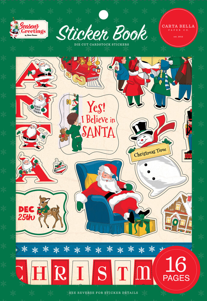 Carta Bella Season's Greetings Sticker Book (CBSG329029) (OUTLET)