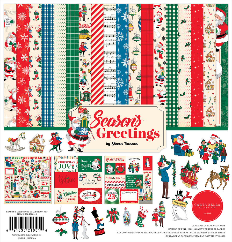 Carta Bella Season's Greetings 12x12 Inch Collection Kit (CBSG329016) (OUTLET)