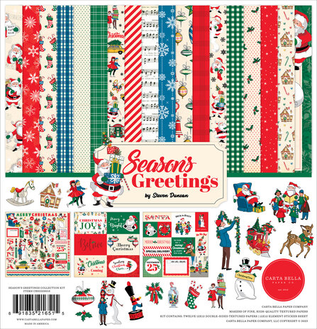 Carta Bella Season's Greetings 12x12 Inch Collection Kit (CBSG329016) (OUTLET)