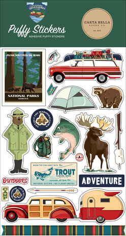 Carta Bella Outdoor Adventures Puffy Stickers (CBOA134066) (OUTLET)