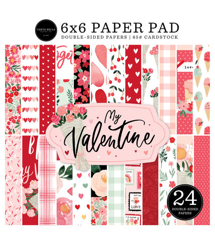 Carta Bella My Valentine 6x6 Inch Paper Pad (CBMV294023) (OUTLET)