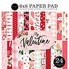 Carta Bella My Valentine 6x6 Inch Paper Pad (CBMV294023) (OUTLET)