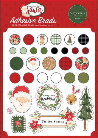 Carta Bella Letters To Santa Adhesive Brads (CBLS155020) (OUTLET)