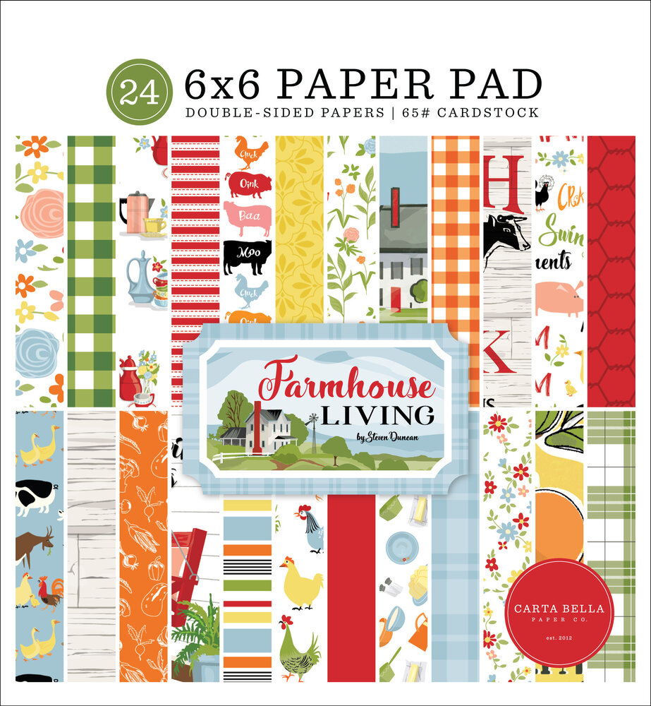 Carta Bella Farmhouse Living 6x6 Inch Paper Pad (CBLIV145023) (OUTLET)
