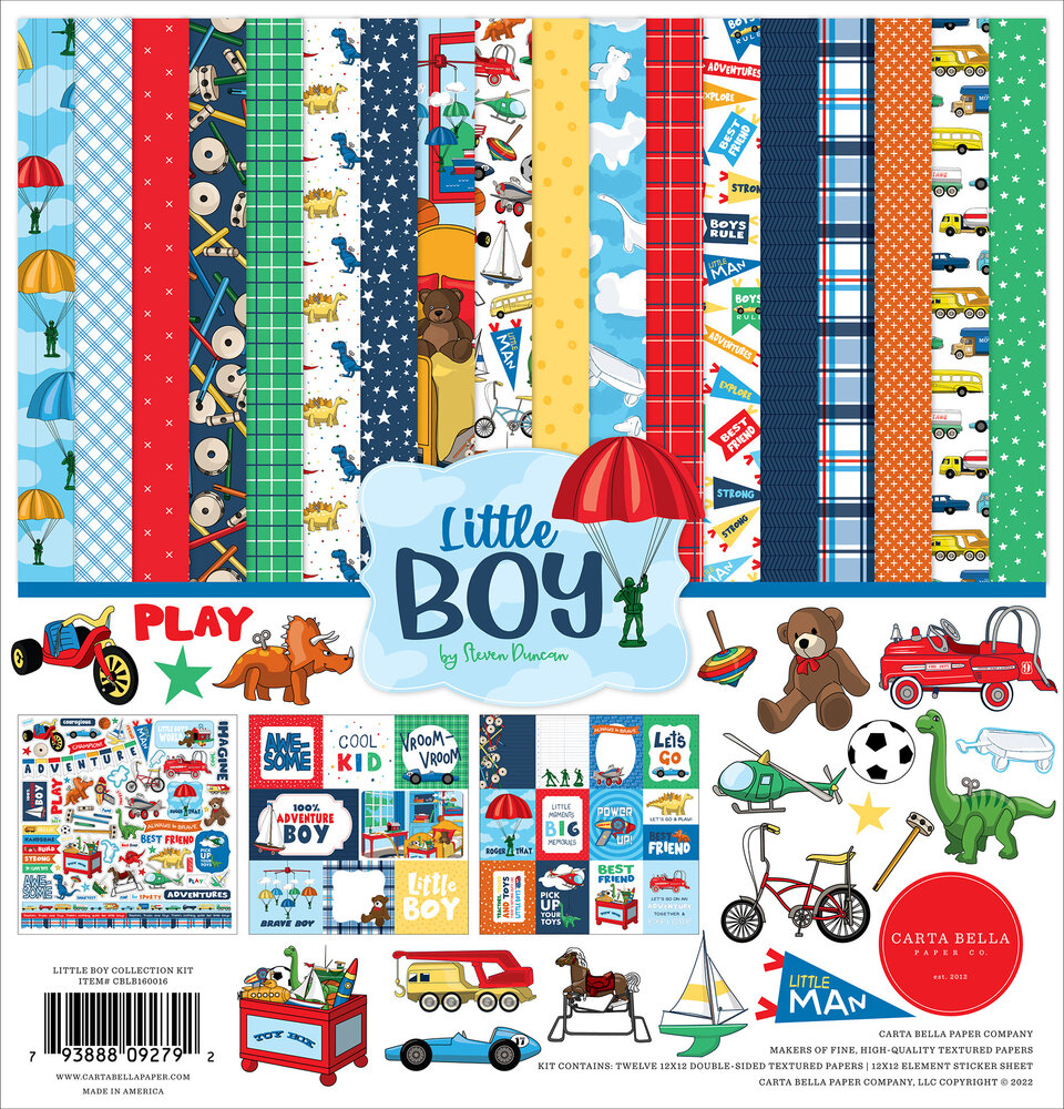 Carta Bella Little Boy 12x12 Inch Collection Kit (CBLB160016) (OUTLET)