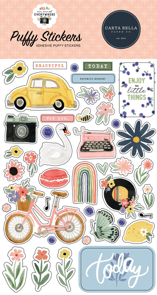Carta Bella Here There And Everywhere Puffy Stickers (CBHTE308066) (OUTLET)