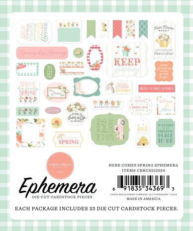 Carta Bella Here Comes Spring Ephemera (CBHCS352024) (OUTLET)