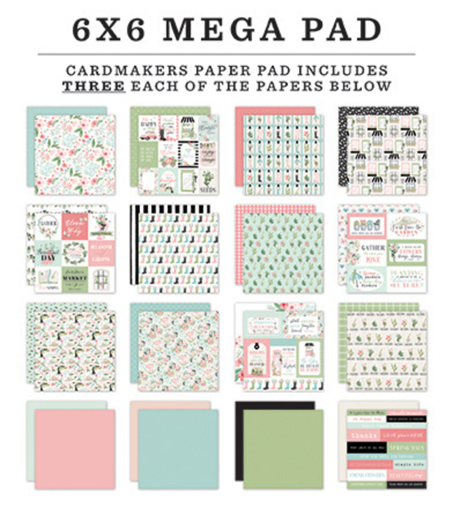 Carta Bella Flower Garden 6x6 Inch Cardmakers Mega Pad (CBGA130031) (OUTLET) Carta Bella Flower Garden 6x6 Inch Cardmakers Mega Pad (CBGA130031) (OUTLET)