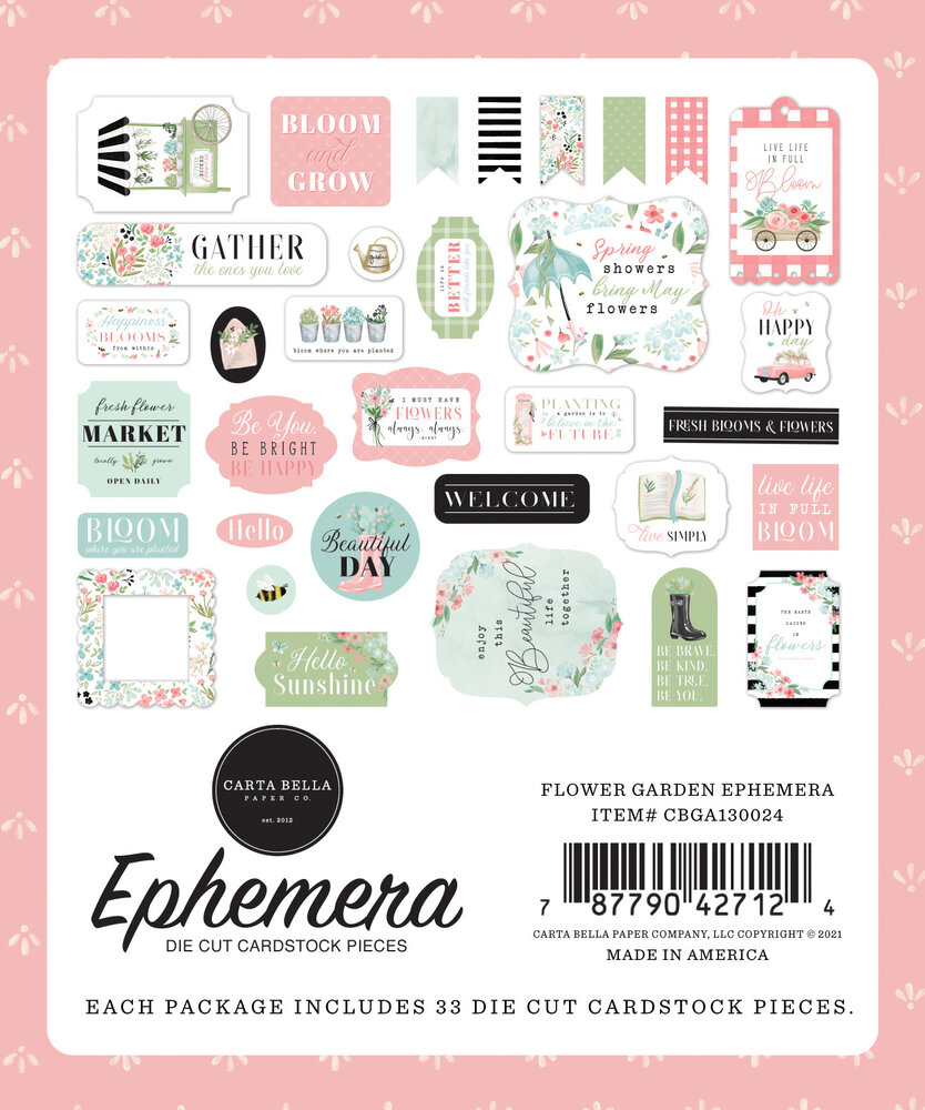 Carta Bella Flower Garden Ephemera (CBGA130024) (OUTLET)