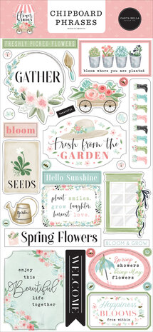 Carta Bella Flower Garden Chipboard Phrases (CBGA130022) (OUTLET)