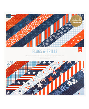 American Crafts Flags and Frills 12x12 Inch Paper Pad (34030311) (OUTLET)