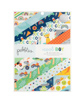 American Crafts Pebbles Cool Boy 6x8 Inch Paper Pad Silver Foil (36 Sheets) (34027636) (OUTLET)