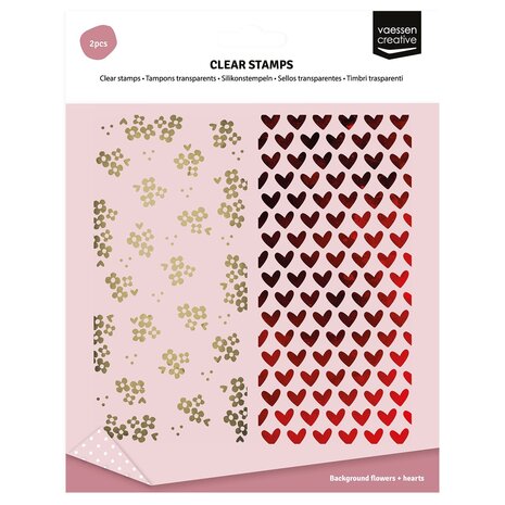 Vaessen Creative Clear Stamps Background Flowers & Hearts (3625-0213) Vaessen Creative Clear Stamps Background Flowers & Hearts (3625-0213)