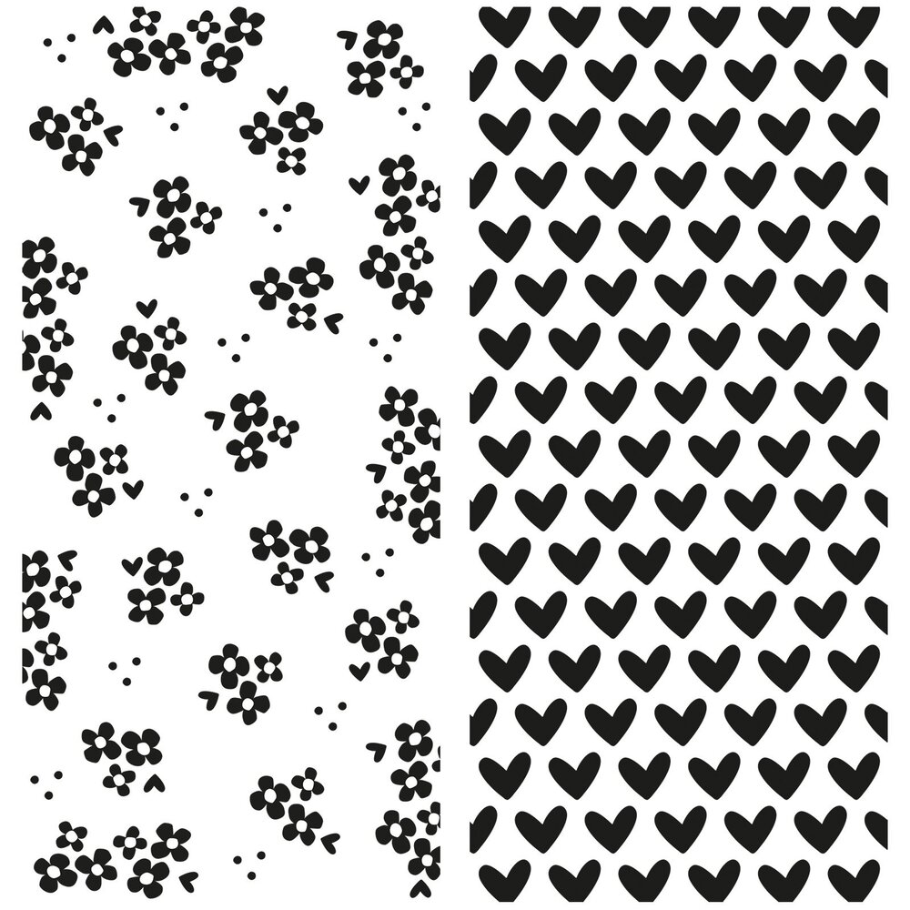 Vaessen Creative Clear Stamps Background Flowers & Hearts (3625-0213) Vaessen Creative Clear Stamps Background Flowers & Hearts (3625-0213)