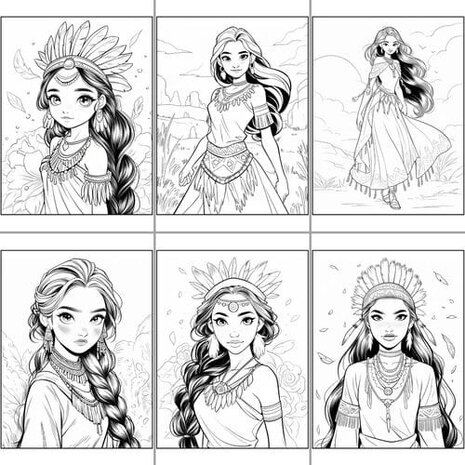 ColorFall Editions Belles Amérindiennes A4 Coloring Book ColorFall Editions Belles Amérindiennes A4 Coloring Book