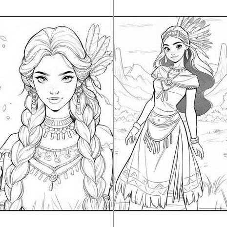 ColorFall Editions Belles Amérindiennes A4 Coloring Book ColorFall Editions Belles Amérindiennes A4 Coloring Book