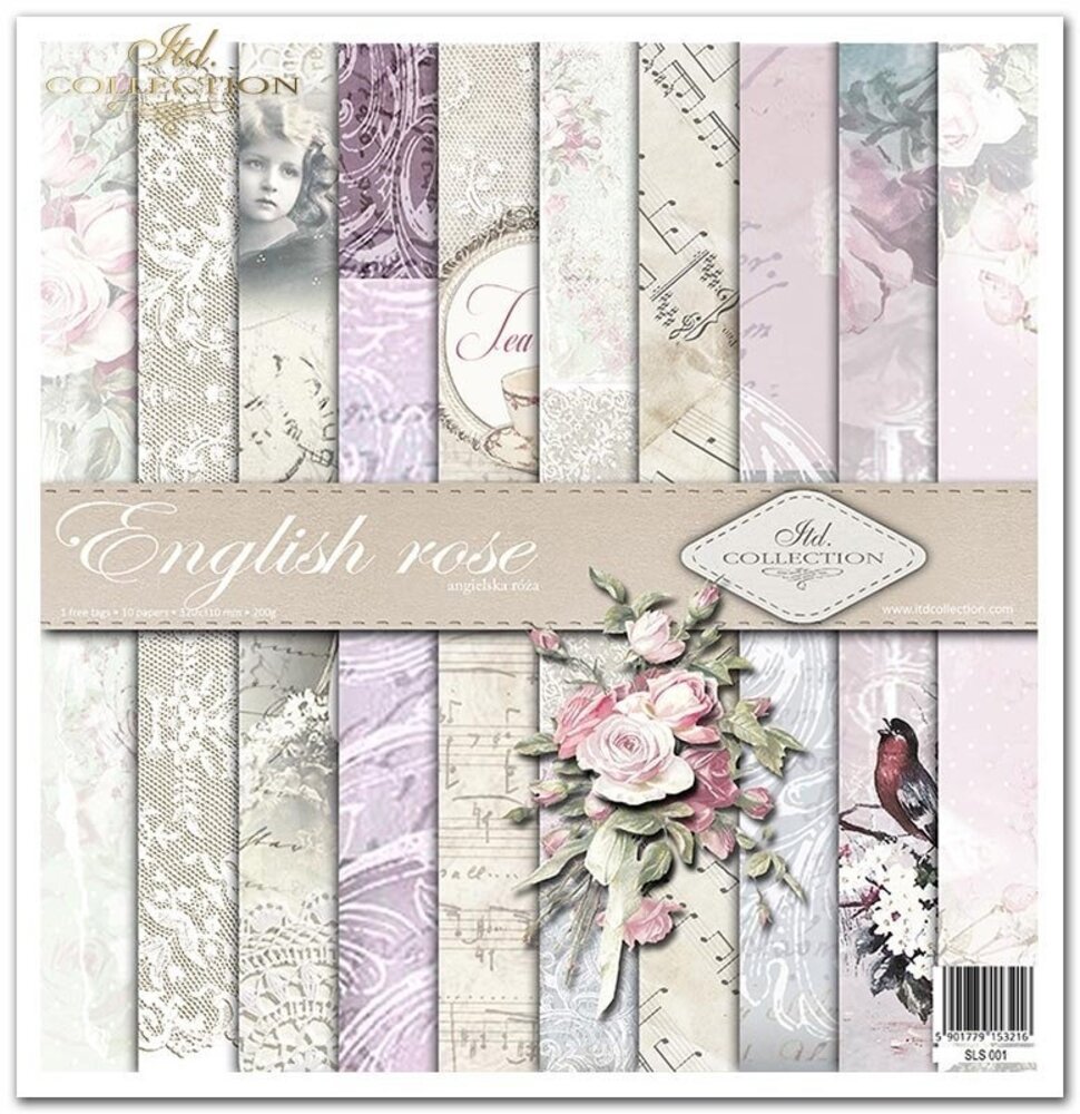 ITD Collection English Rose 12x12 Inch Paper Pad (SLS 001)