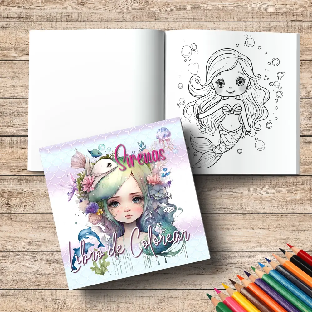 Yanican Color Mermaids 8x8 Inch Coloring Book Yanican Color Mermaids 8x8 Inch Coloring Book