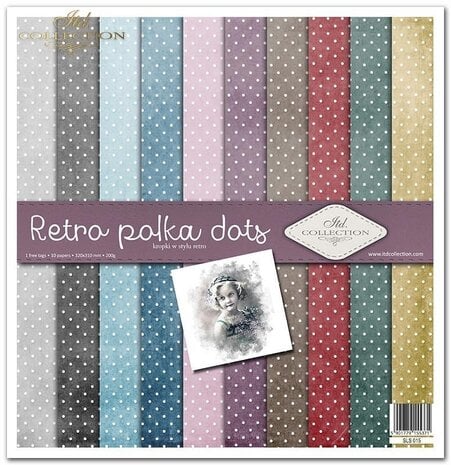 ITD Collection Retro Polka Dots 12x12 Inch Paper Pad (SLS 015)