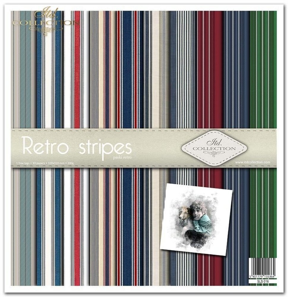 ITD Collection Retro Stripes 12x12 Inch Paper Pad (SLS 016)