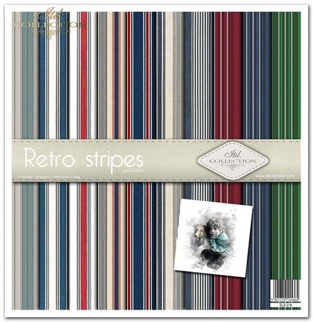ITD Collection Retro Stripes 12x12 Inch Paper Pad (SLS 016)
