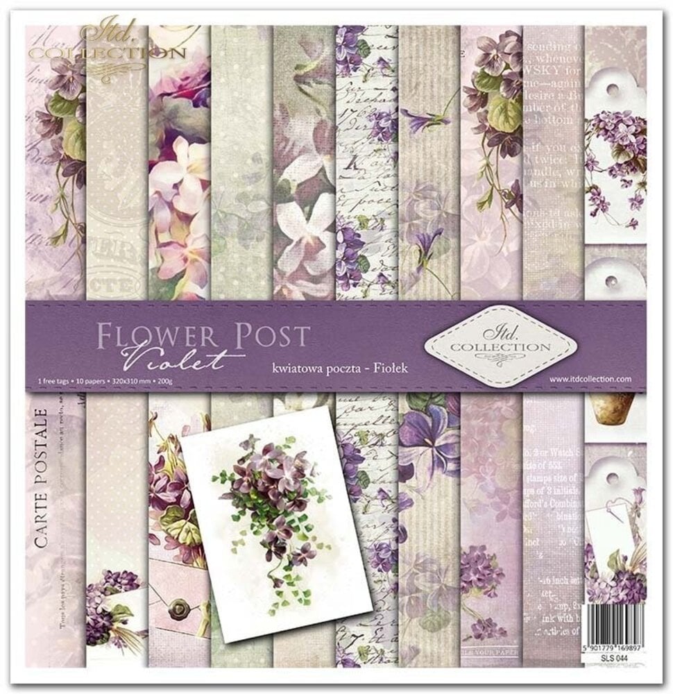 ITD Collection Flower Post Violet 12x12 Inch Paper Pad (SLS 044)