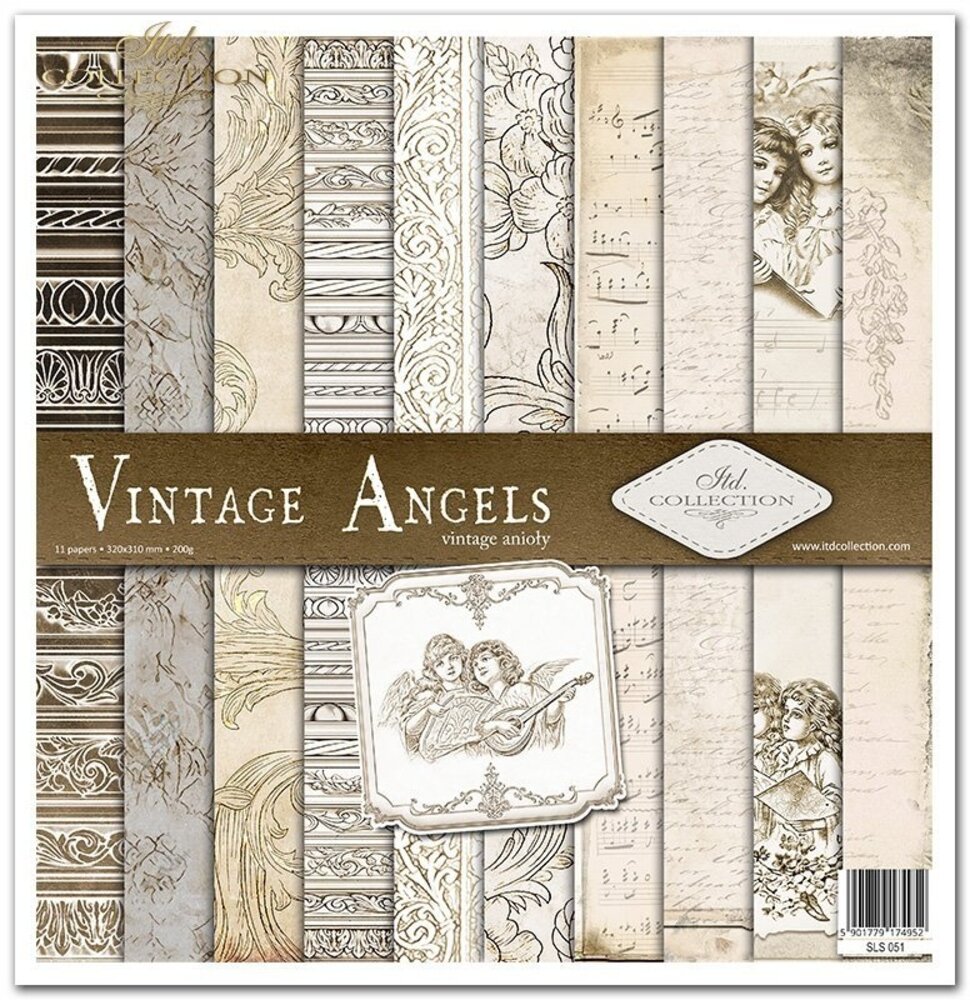 ITD Collection Vintage Angels 12x12 Inch Paper Pad (SLS 051)