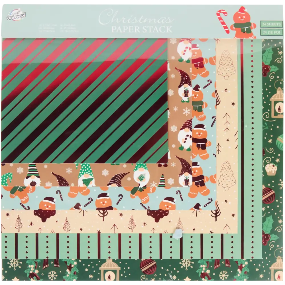 Craft Universe Gingerbread 12x12 Inch Christmas Paper Stack (3216126)