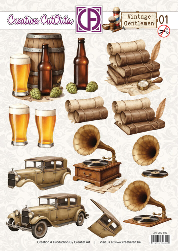 Creatief Art Vintage Gentlemen 01 Stansvel (CCO-029)