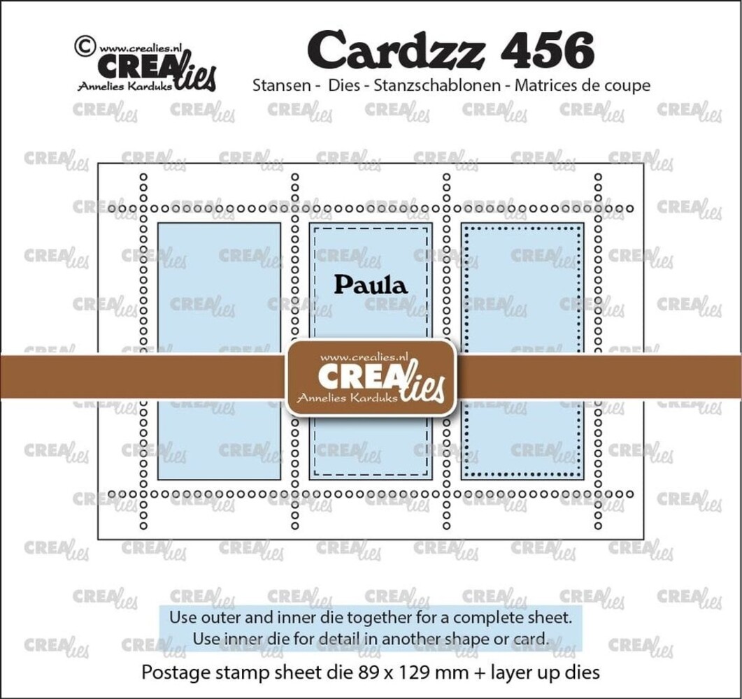 Crealies Cardzz Dies Rechthoekig Postzegelvel Paula (CLCZ456)