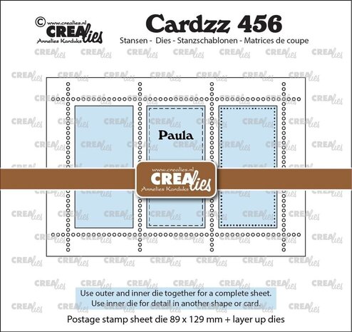 Crealies Cardzz Dies Rechthoekig Postzegelvel Paula (CLCZ456)