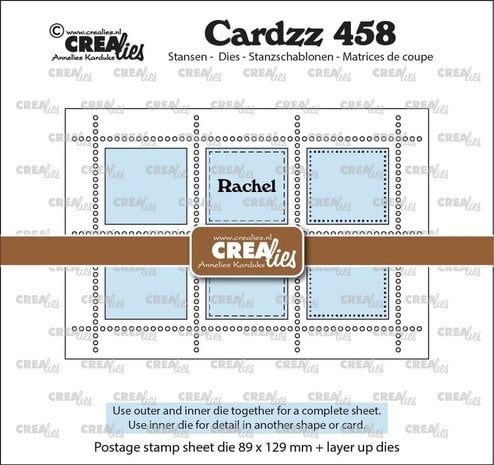 Crealies Cardzz Dies Rechthoekig Postzegelvel Rachel (CLCZ458) Crealies Cardzz Dies Rechthoekig Postzegelvel Rachel (CLCZ458)