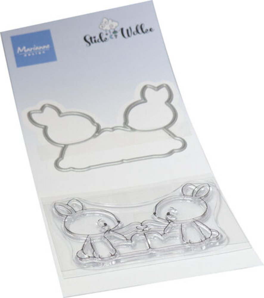 Marianne Design Stick & Wolke Stamp & Die Rabbit Friends (CS1154) Marianne Design Stick & Wolke Stamp & Die Rabbit Friends (CS1154)