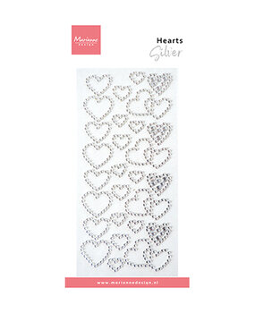 Marianne Design Rhine Stones Silver Hearts (CA3221)