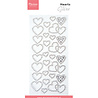 Marianne Design Rhine Stones Silver Hearts (CA3221)