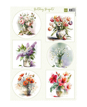 Marianne Design Knipvel A4 Birthday Bouquets (VK9639)