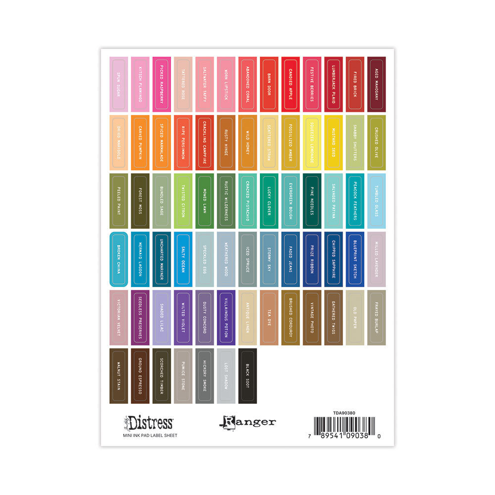 Ranger Tim Holtz Distress Mini Ink Pad Label Sheet White (TDA90380)