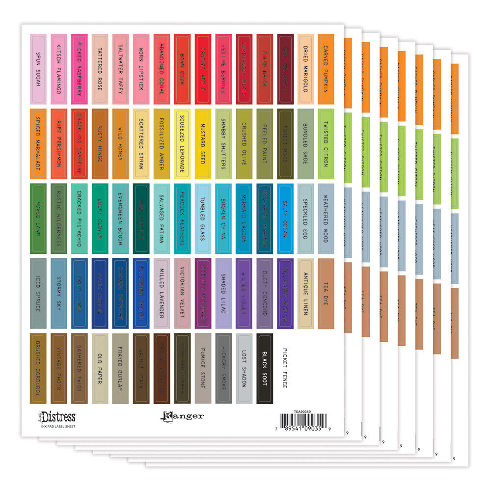 Ranger Tim Holtz Distress Ink Pad Label Sheet Black (TDA90359)
