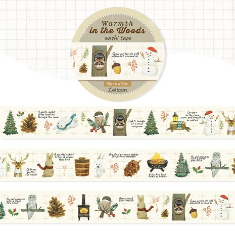 Lettoon Warmth in the Woods Washi Tape 15mm Lettoon Warmth in the Woods Washi Tape 15mm