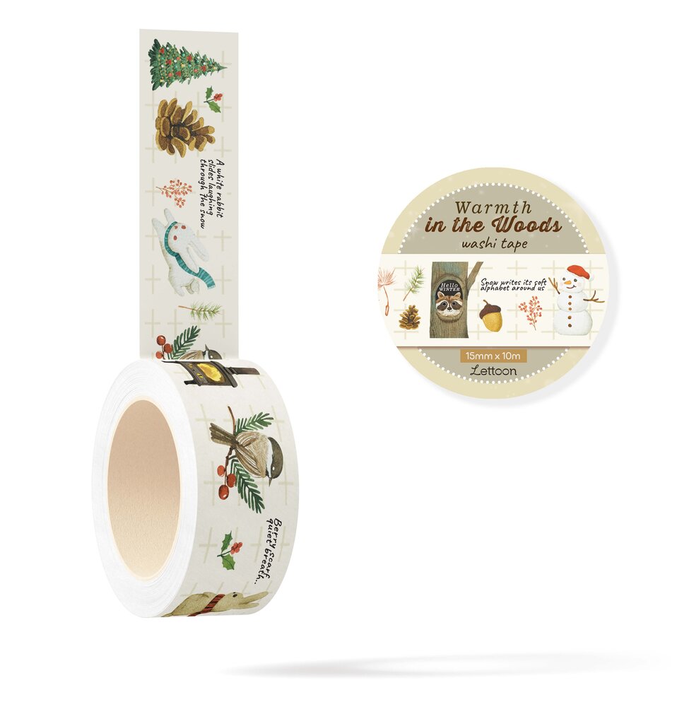 Lettoon Warmth in the Woods Washi Tape 15mm Lettoon Warmth in the Woods Washi Tape 15mm