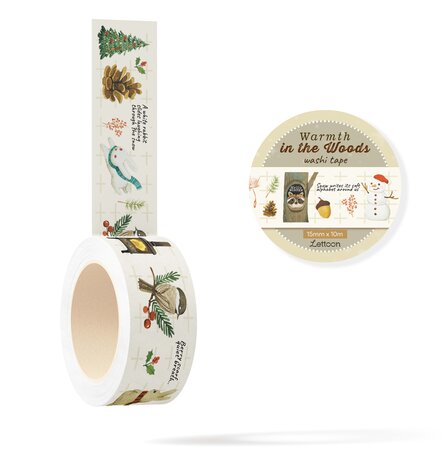 Lettoon Warmth in the Woods Washi Tape 15mm Lettoon Warmth in the Woods Washi Tape 15mm