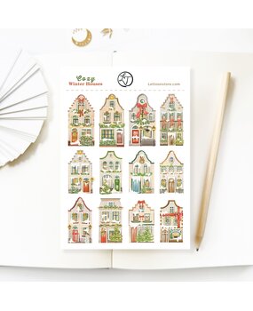 Lettoon Cozy Winter Houses Sticker Sheet Lettoon Cozy Winter Houses Sticker Sheet