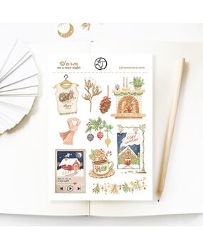 Lettoon Warm on a Cozy Night Sticker Sheet Lettoon Warm on a Cozy Night Sticker Sheet