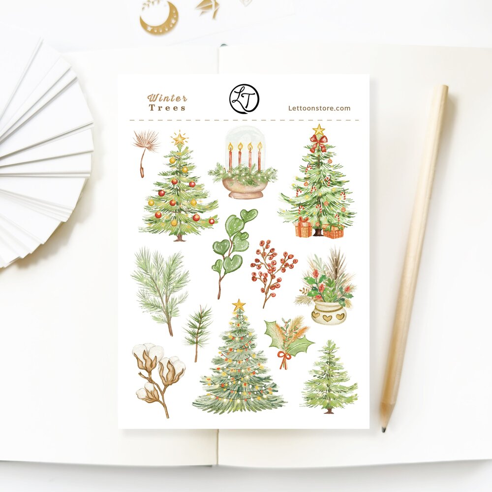 Lettoon Winter Trees Sticker Sheet Lettoon Winter Trees Sticker Sheet