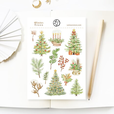 Lettoon Winter Trees Sticker Sheet Lettoon Winter Trees Sticker Sheet