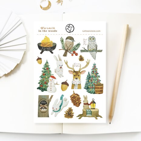Lettoon Warmth in the Woods Sticker Sheet Lettoon Warmth in the Woods Sticker Sheet